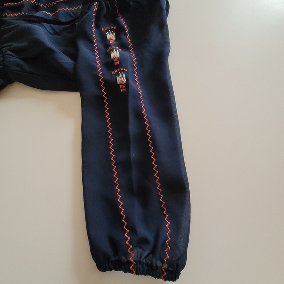 Bongo Embroidered Blue Sheer Sleeve Dress Sz S Juniors - Picture 7 of 15